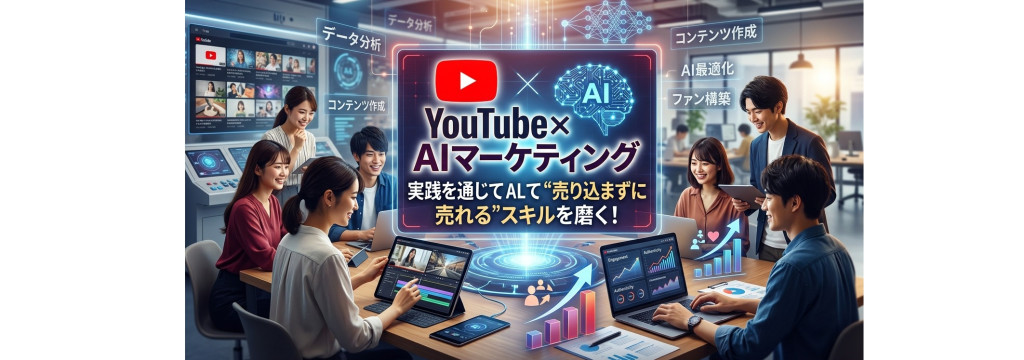 株式会社yadoriのYouTube×AIマーケティング｜実践を通じて"売り込まずに売れる"スキルを磨く！のカバー画像
