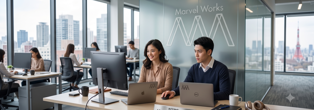 株式会社MarvelWorksの【将来マーケターや企画職を目指す学生へ】先輩はトップ企業へ内定！「いきなり実践」ではなく、基礎から着実にマーケティングを経験できるステップアップ環境のカバー画像